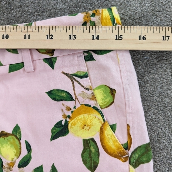 CYNTHIA Rowley yellow lemon print pink base cotton shorts size 4 - Picture 4 of 12